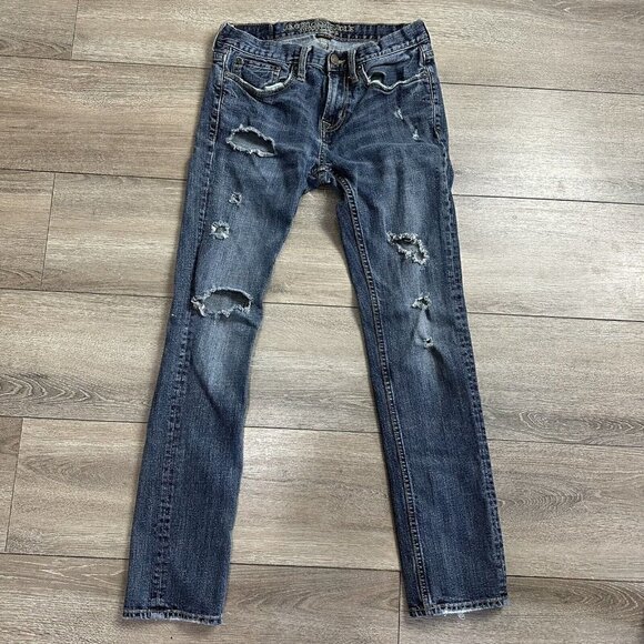 American Eagle Jeans Mens Size 29x32  Core Flex Skinny Distressed Medium - Picture 1 of 7